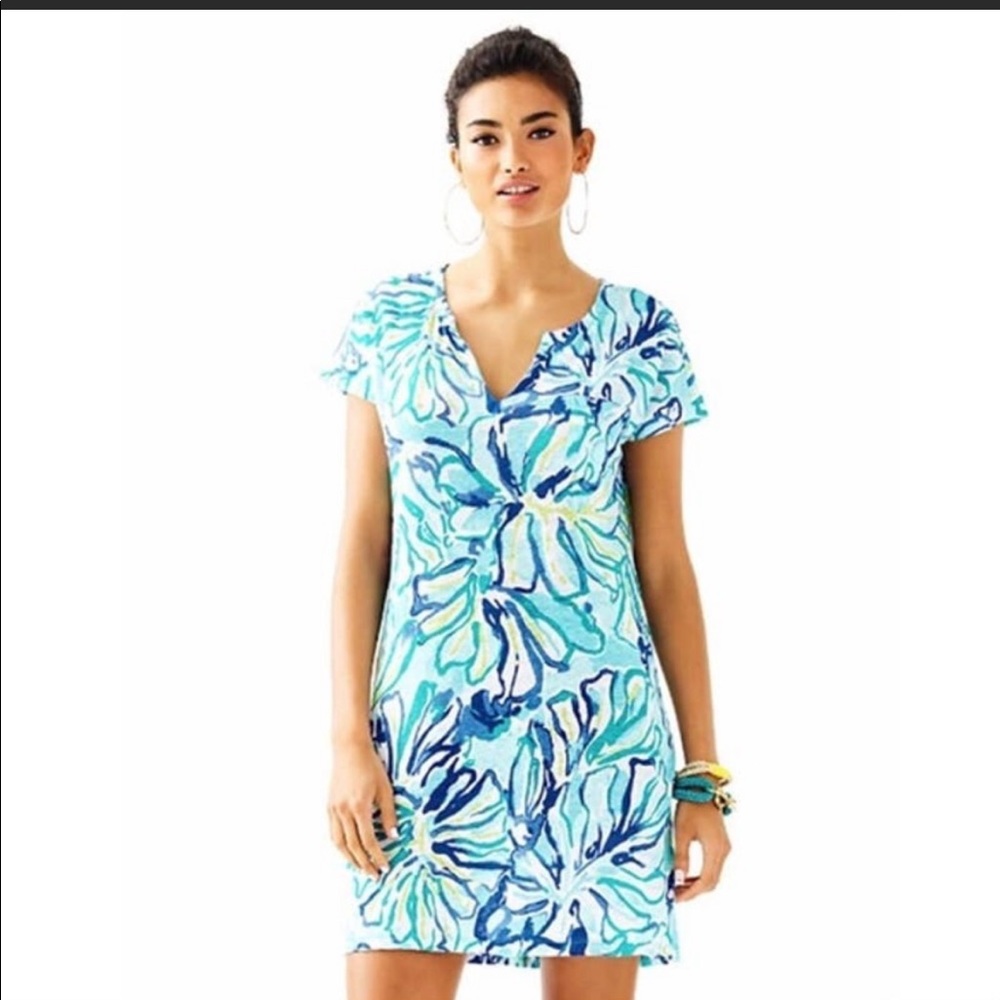 Lilly Pulitzer Duval Dress in Pool Blue Stay Cool print